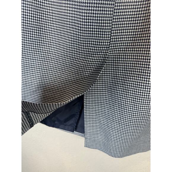 Vintage Michel T Skirt Fits M Black White Houndstooth Wool Blend‎ Pencil Preppy - Picture 5 of 8